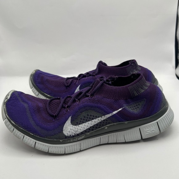 Nike Other - Nike Free 5.0 Flyknit Purple Grey Running Shoes 615805-515 training Mens 9.5